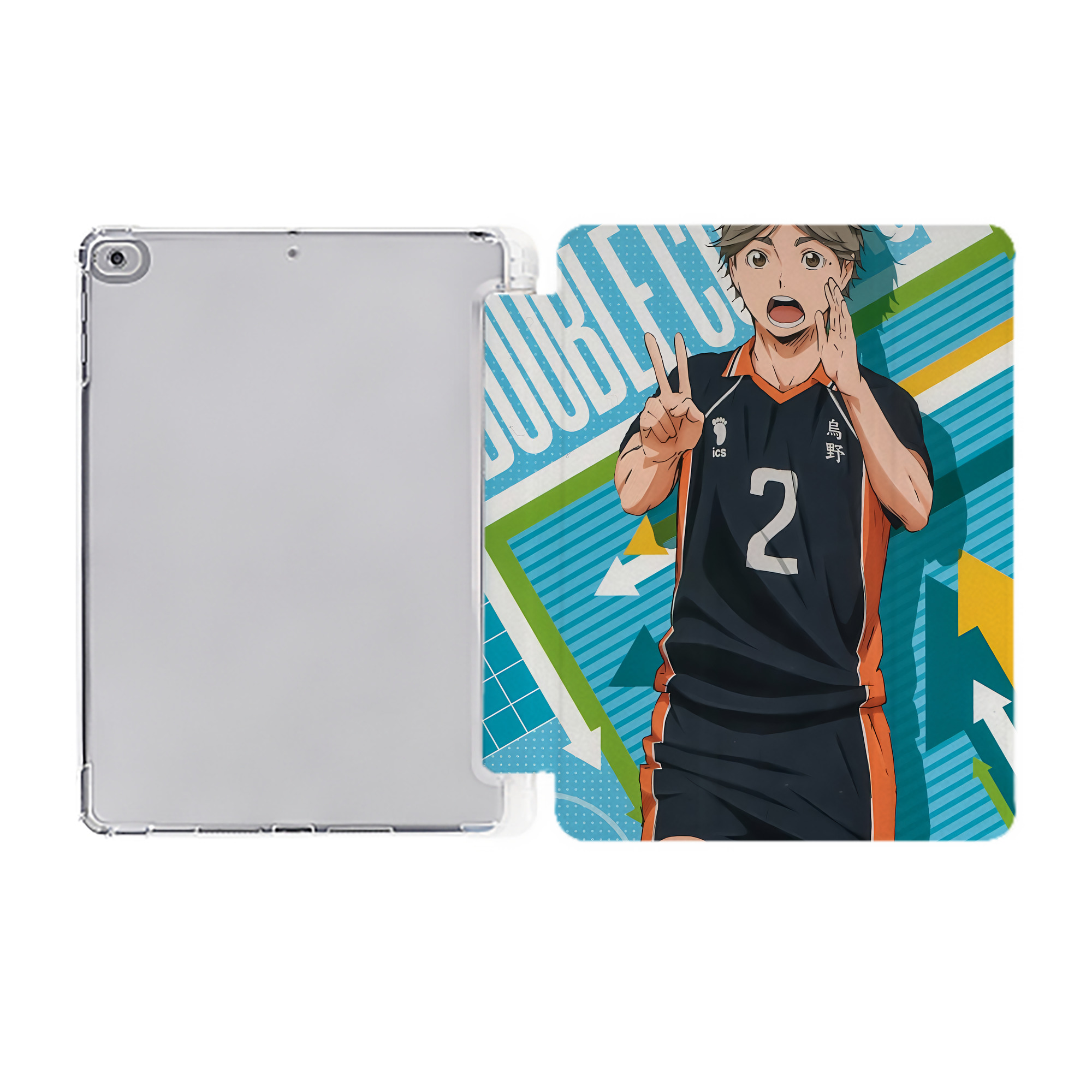 （画像用） ハイキュー!! Haikyu!! IPad ケース ペン収納付き 三つ折りスタンド PUレザー×シリコン 対応機種9.5/10.5/10.9インチ